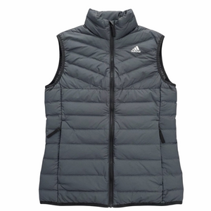 Adidas Duck Down Feathers Woman Small Charcoal Grey Warm Lightweight Puffer Vest